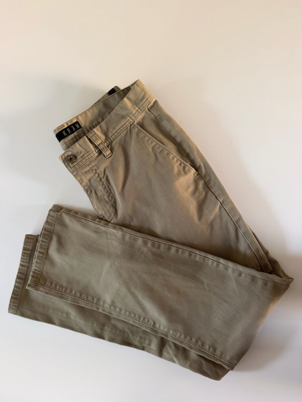 KREW Slim Tan Chino Pants for Men